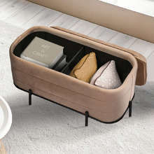 Leah Velvet Storage Ottoman Bench